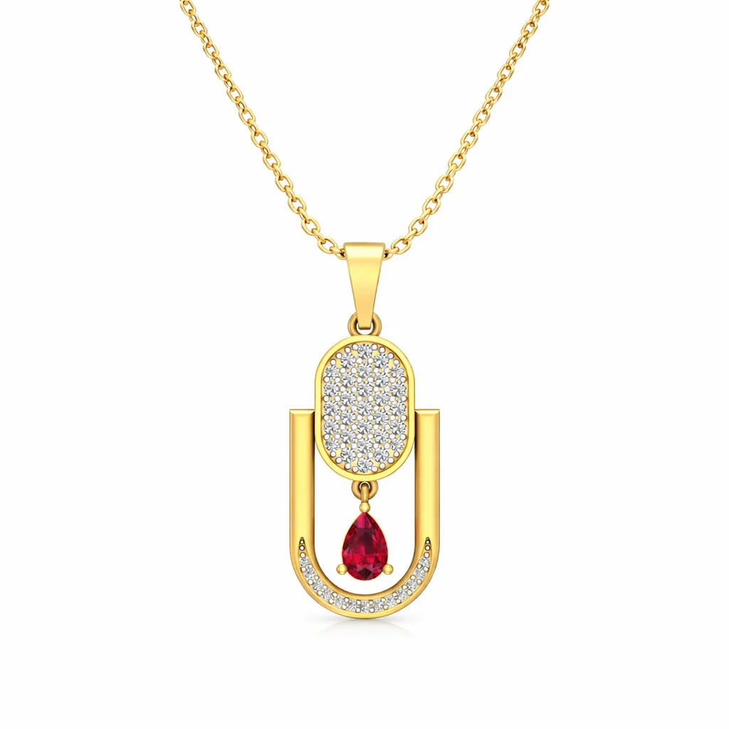 Ruby Glow 18K Gold Vermeil Pendant