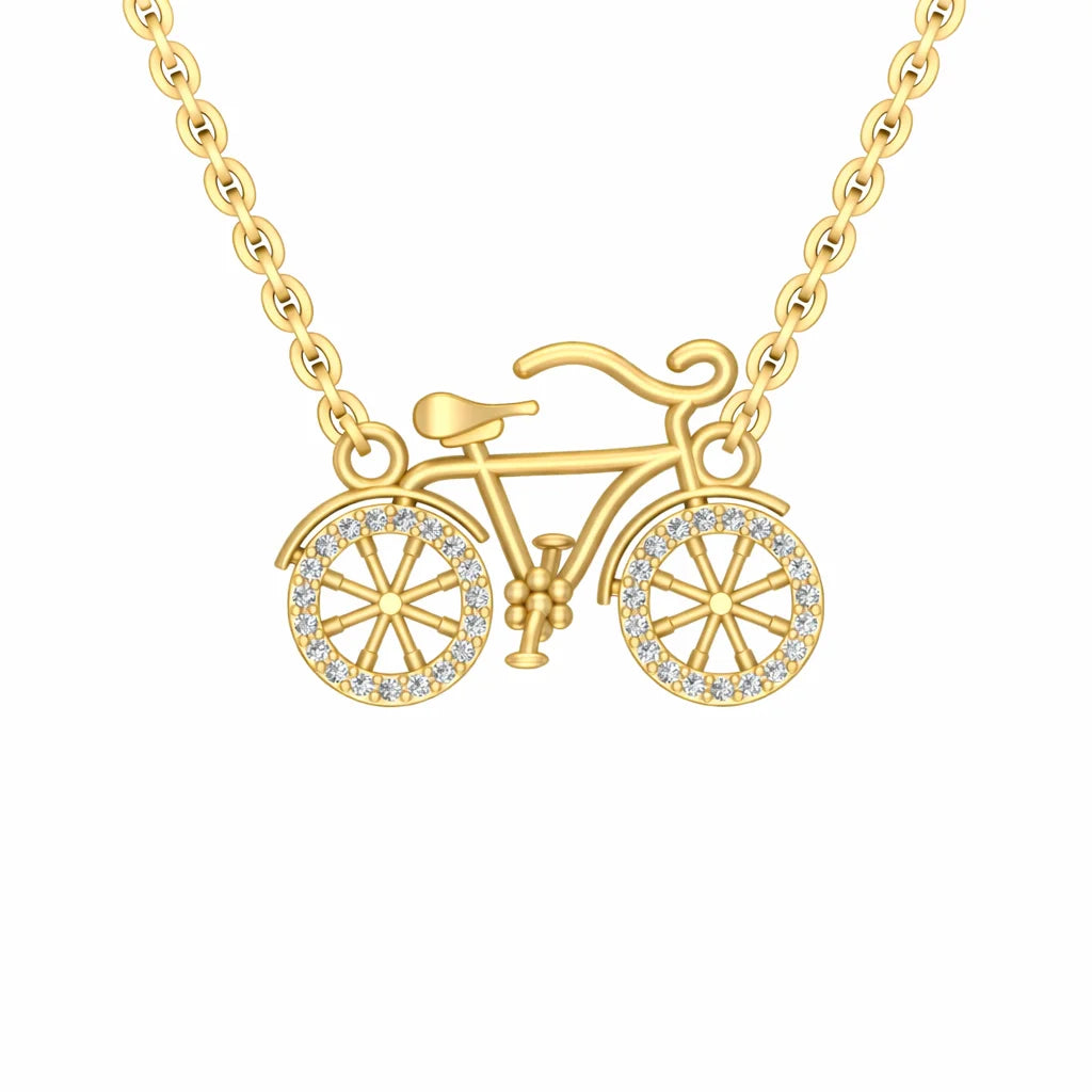Vintage Bicycle 18K Gold Vermeil Pendant