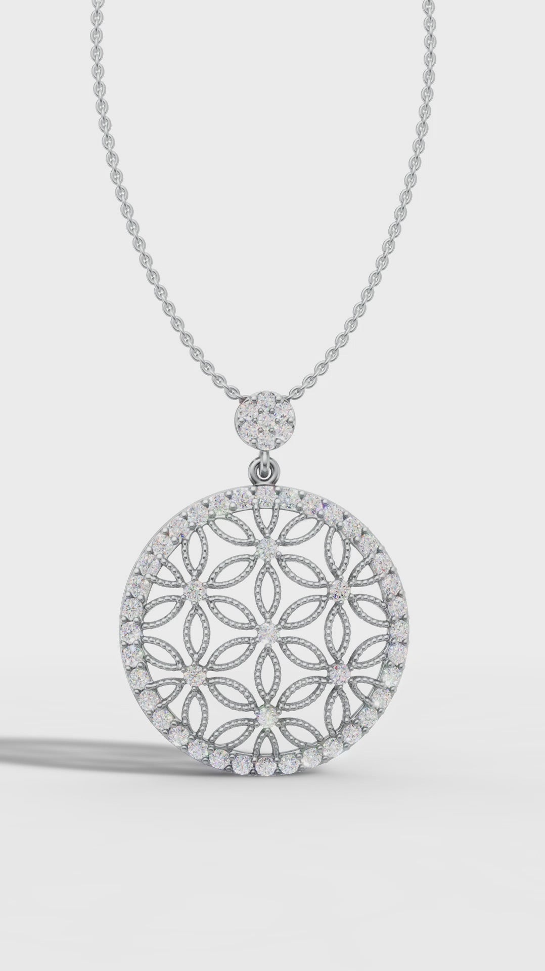 Floral Circle 925 Silver Pendant & Earring Set – 92Five