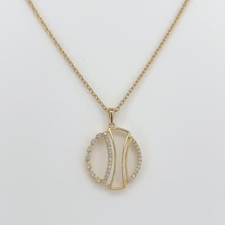 18KT Gold Modern Orbit Pendant