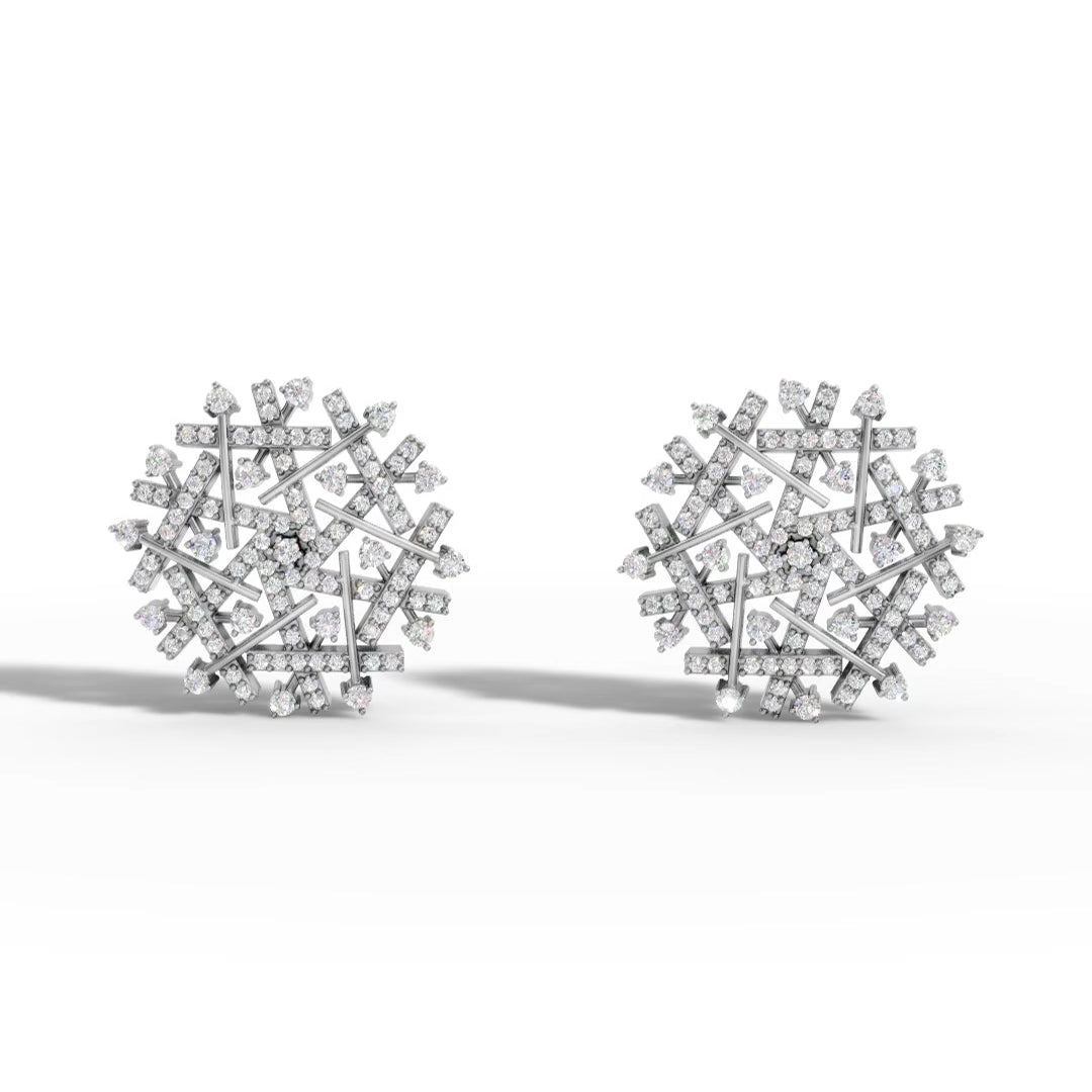 Snowflake Modern Geometric Diamond Pendant Set for Women