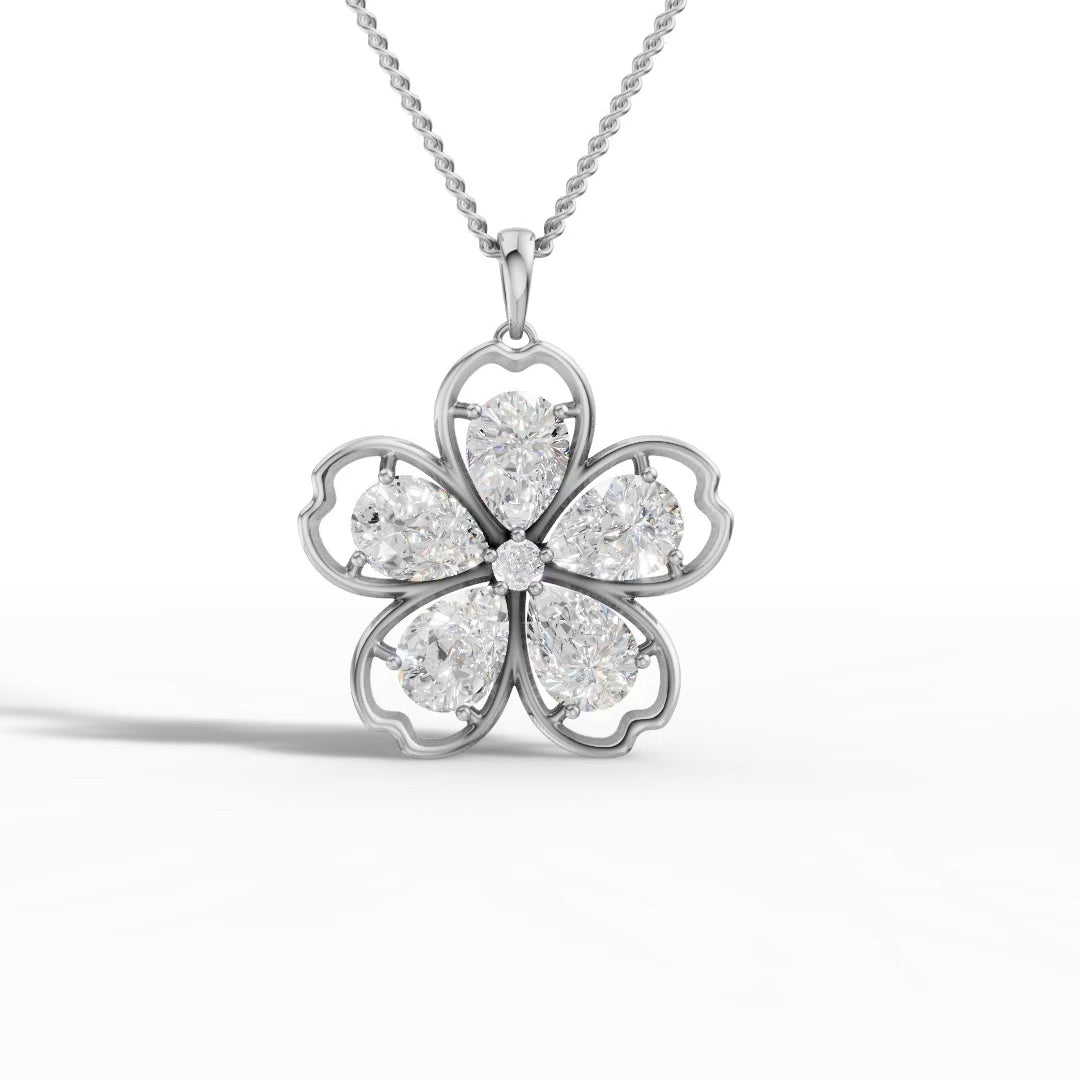 Floral Diamond-Cut Pendant