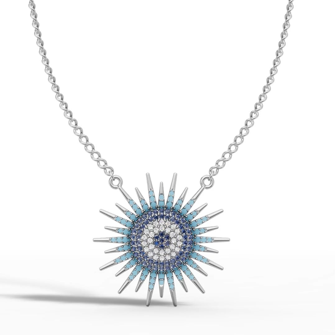 Turquoise Multi Coloured Diamond Necklace