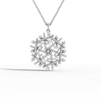 Snowflake Modern Geometric Diamond Pendant