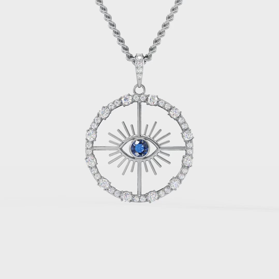 Sapphire Evil Eye Pendant