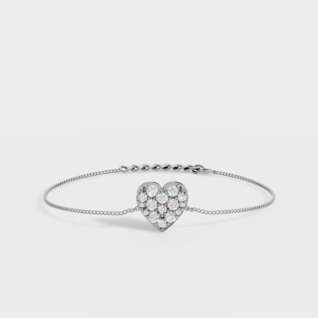Heart Shape Diamond Bracelet