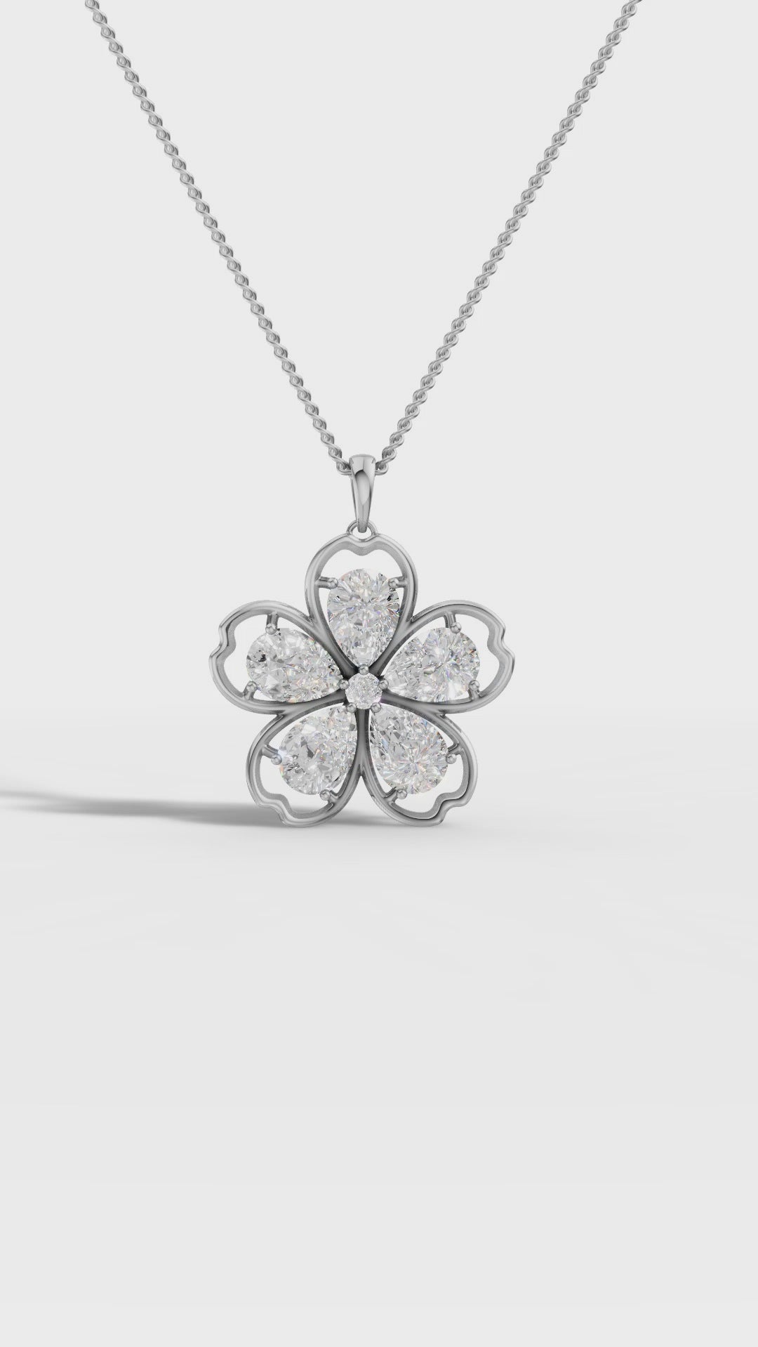 "Floral Diamond-Cut Pendant and Earring Set in 925 Silver – Elegant Flower Design Jewelry for Women by 92Five"

