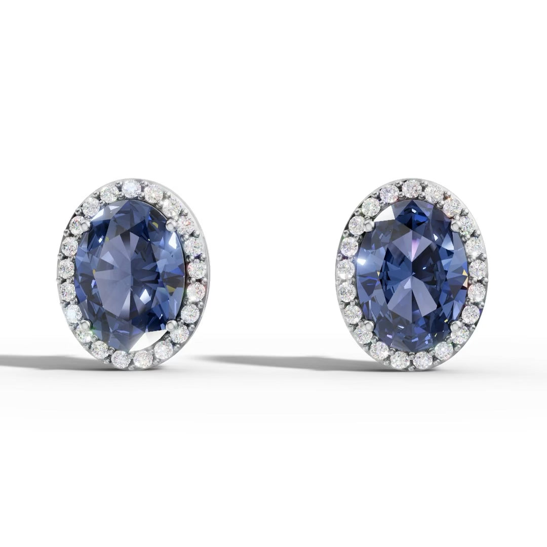 Royal Blue Oval Earring