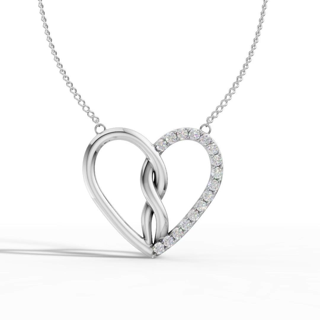 Twisted Heart 925 Silver Pendant
