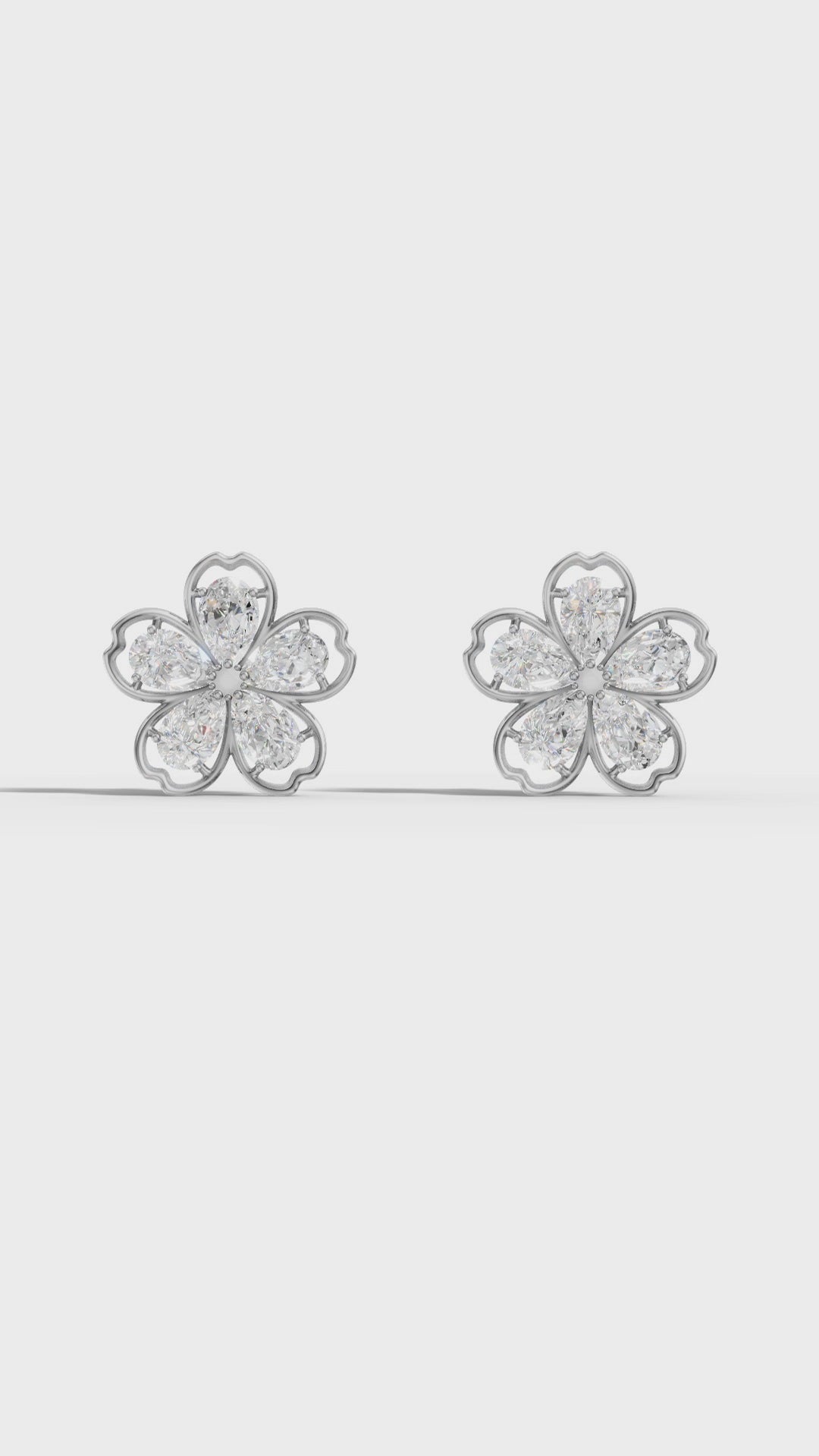 Floral Diamond-Cut Pendant & Earrings Set – 925 Silver
