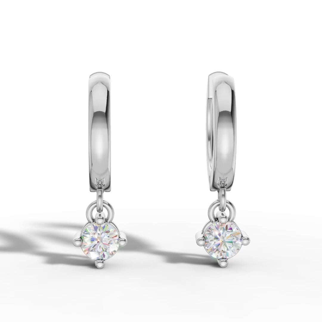 Minimalist Diamond Drop Earrings
