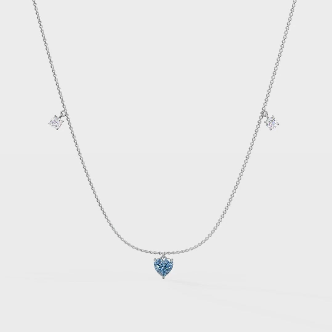 Aqua Blue Heart Necklace