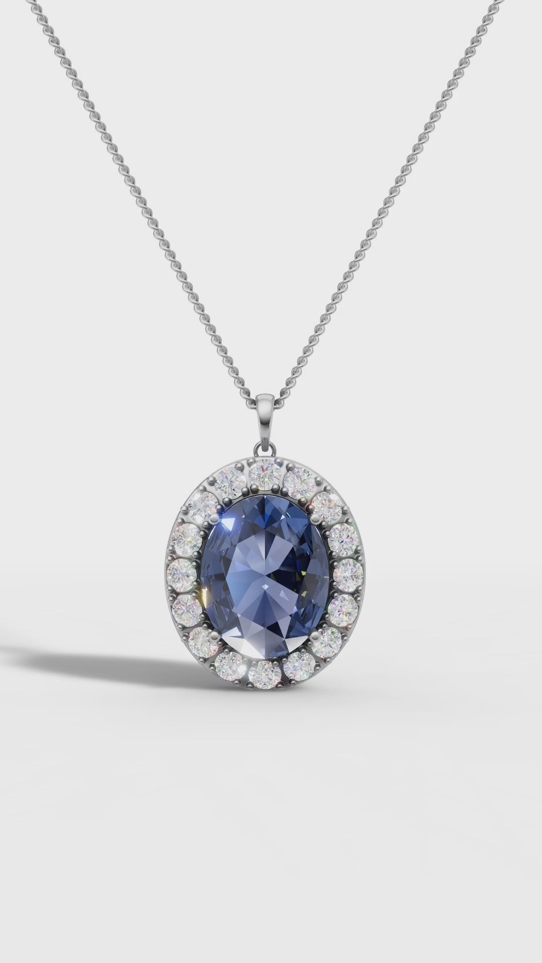 "Royal Blue Oval Gemstone Pendant and Earring Set in 925 Silver – Elegant Party Wear Jewelry by 92Five Jewels"

