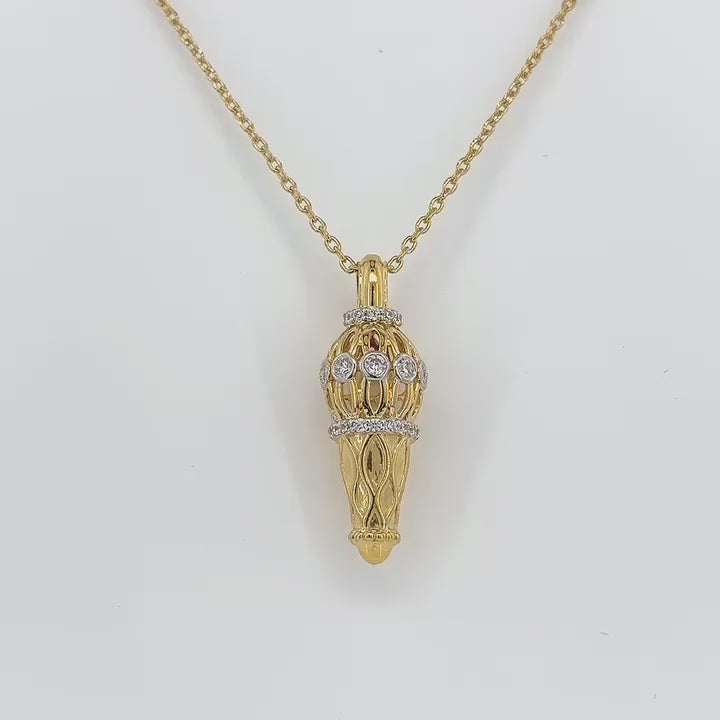 18KT Gold Hanuman mace (Gada) pendant
