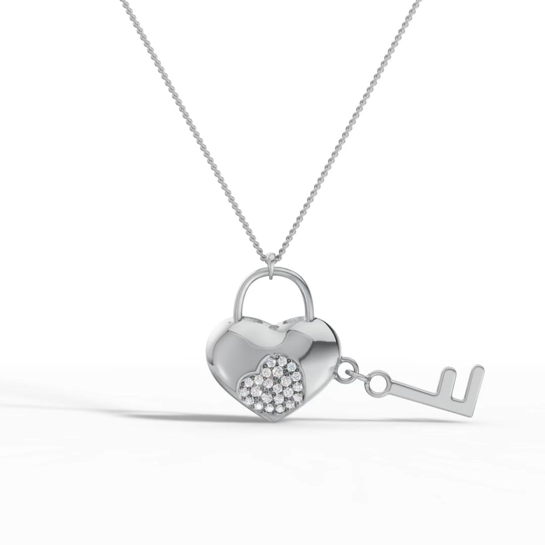 Heart lock and key Pendant