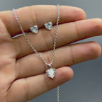 Heart-Shaped Diamond Pendant Set for Women