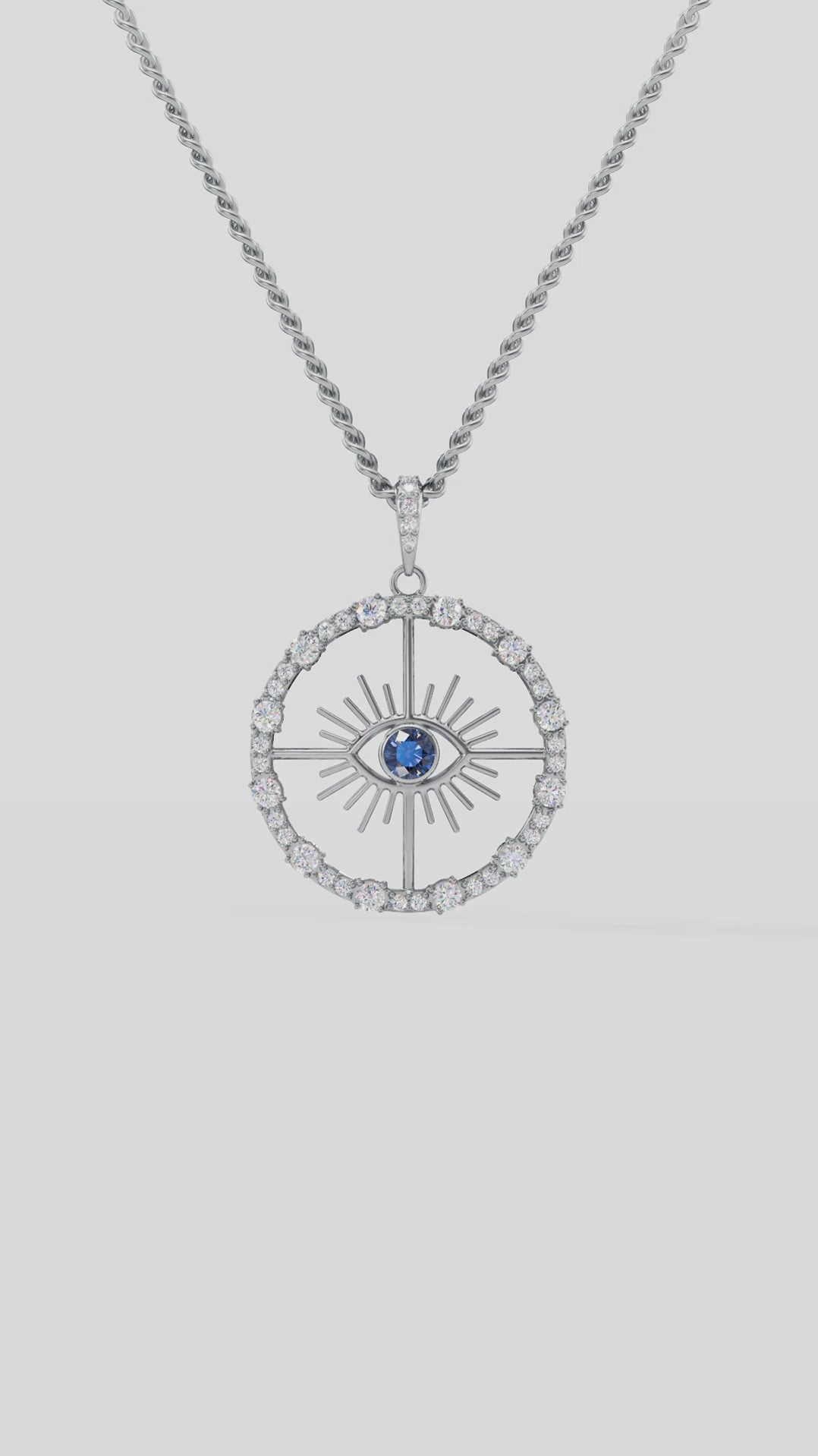 Sapphire Evil Eye Pendant