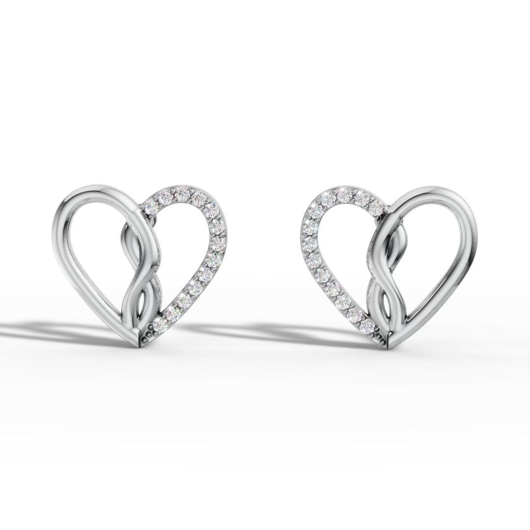 Twisted Heart 925 Silver Pendant & Earring Set – 92Five