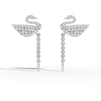 Diamond Swan Drop Earrings