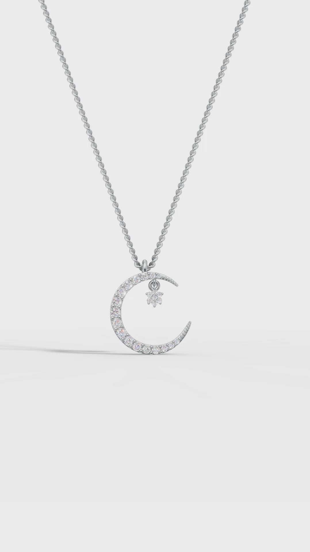 Star in Moon Charm Pendant