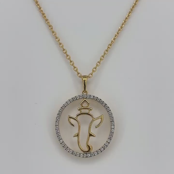 18KT Gold Ganesha Aura Pendant