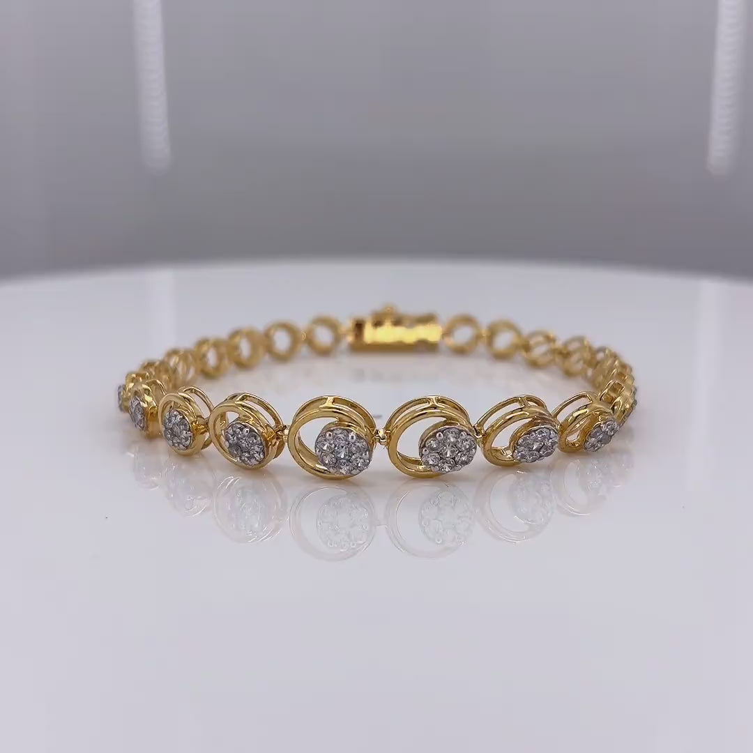 18KT Gold Circle Link Bracelet