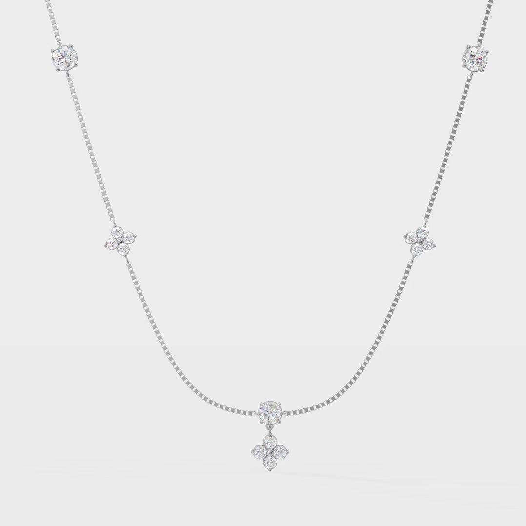 Flower Diamond Necklace