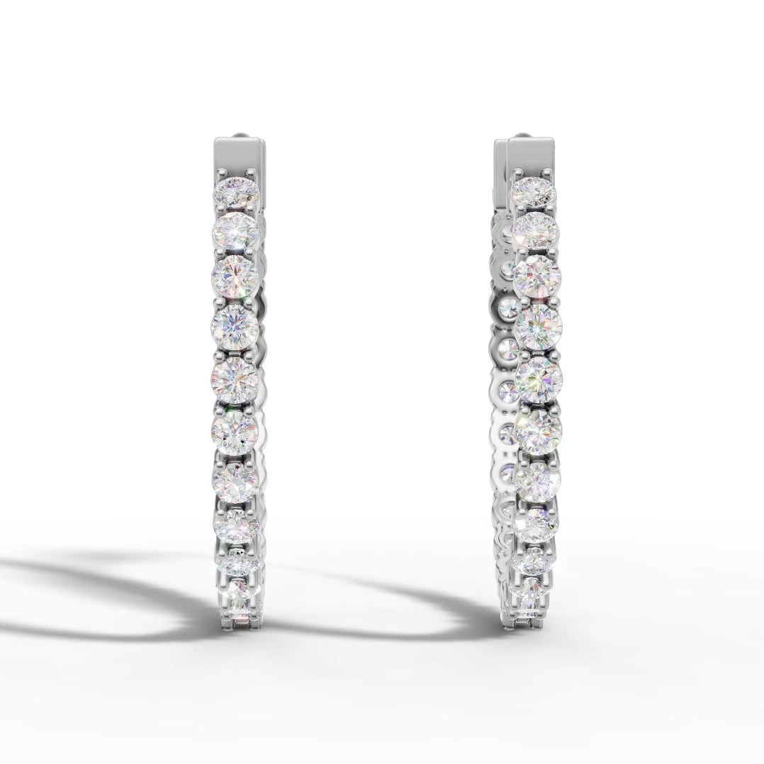 Simple Diamond Hoop Earrings