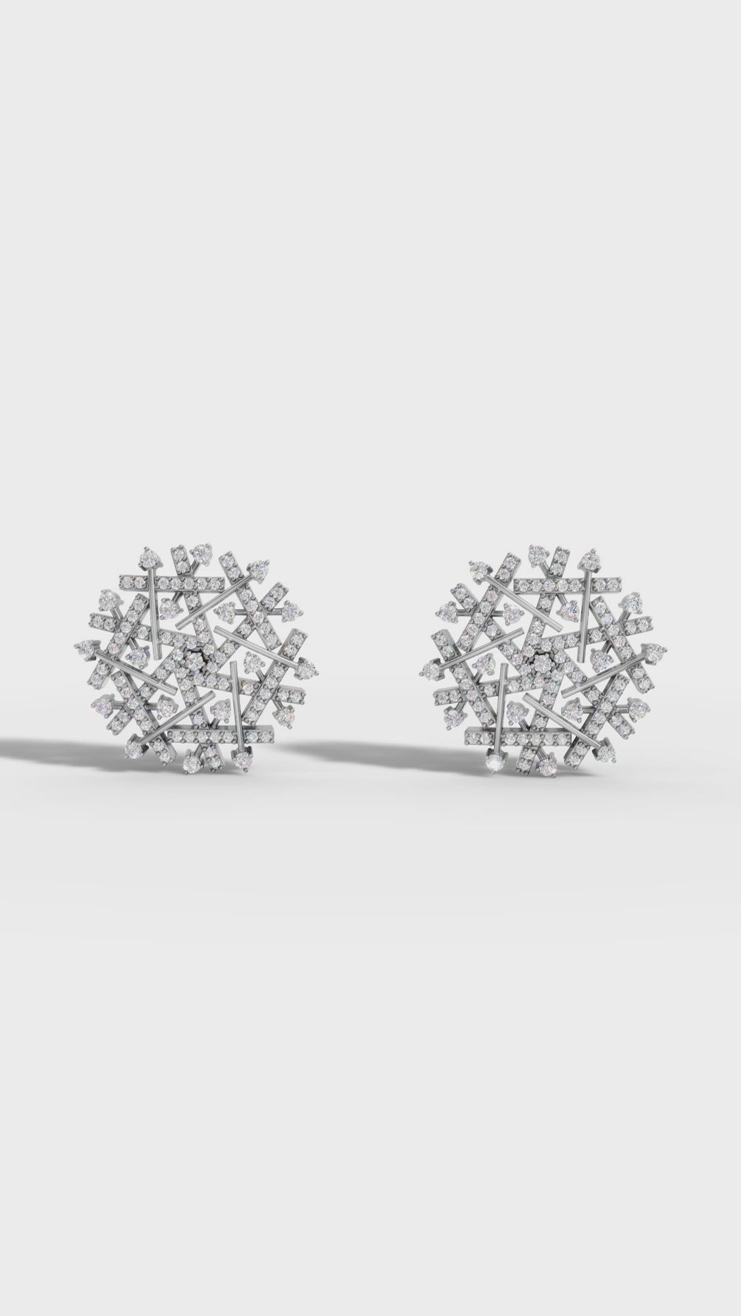 Snowflake Modern Geometric Diamond Pendant Set for Women