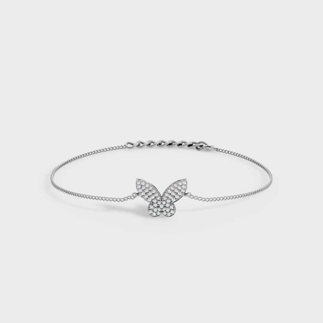 Butterfly Charm Diamond Bracelet