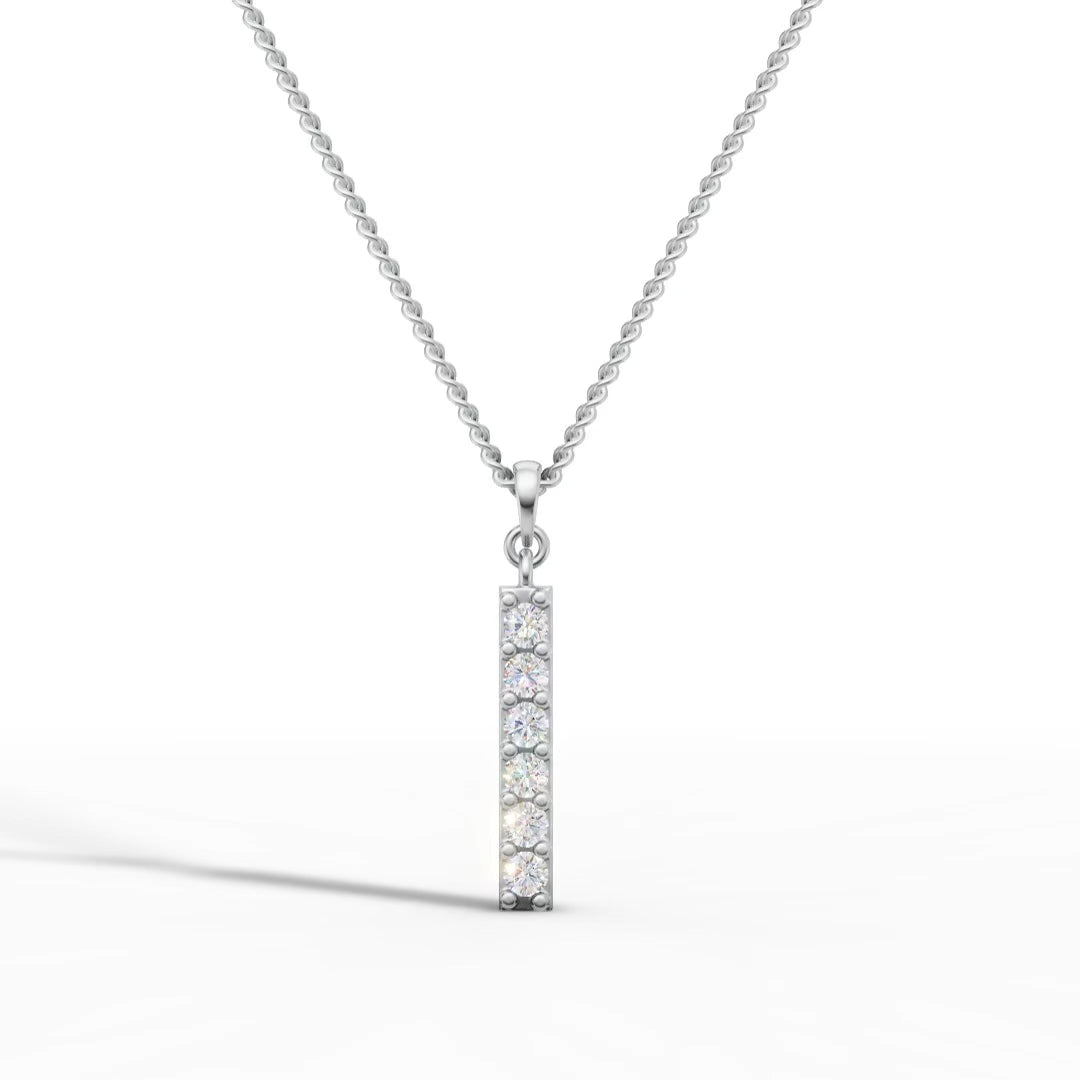 Linear Diamond Charm Pendant