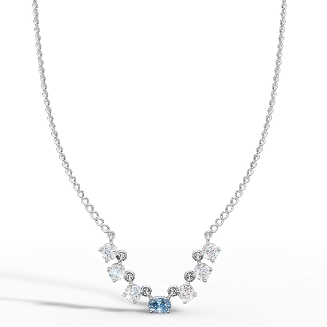 Aqua Blue Diamond Pendant
