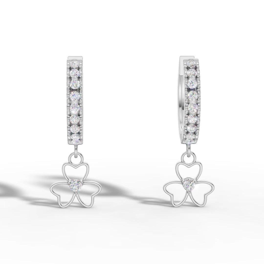 Luxury Diamond Flower Design Earrings – A Symbol of Floral Elegance, Love, and Timeless Beauty