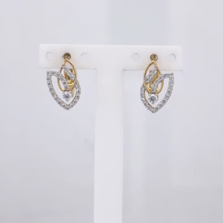 18KT Gold Twin Leaf Earrings
