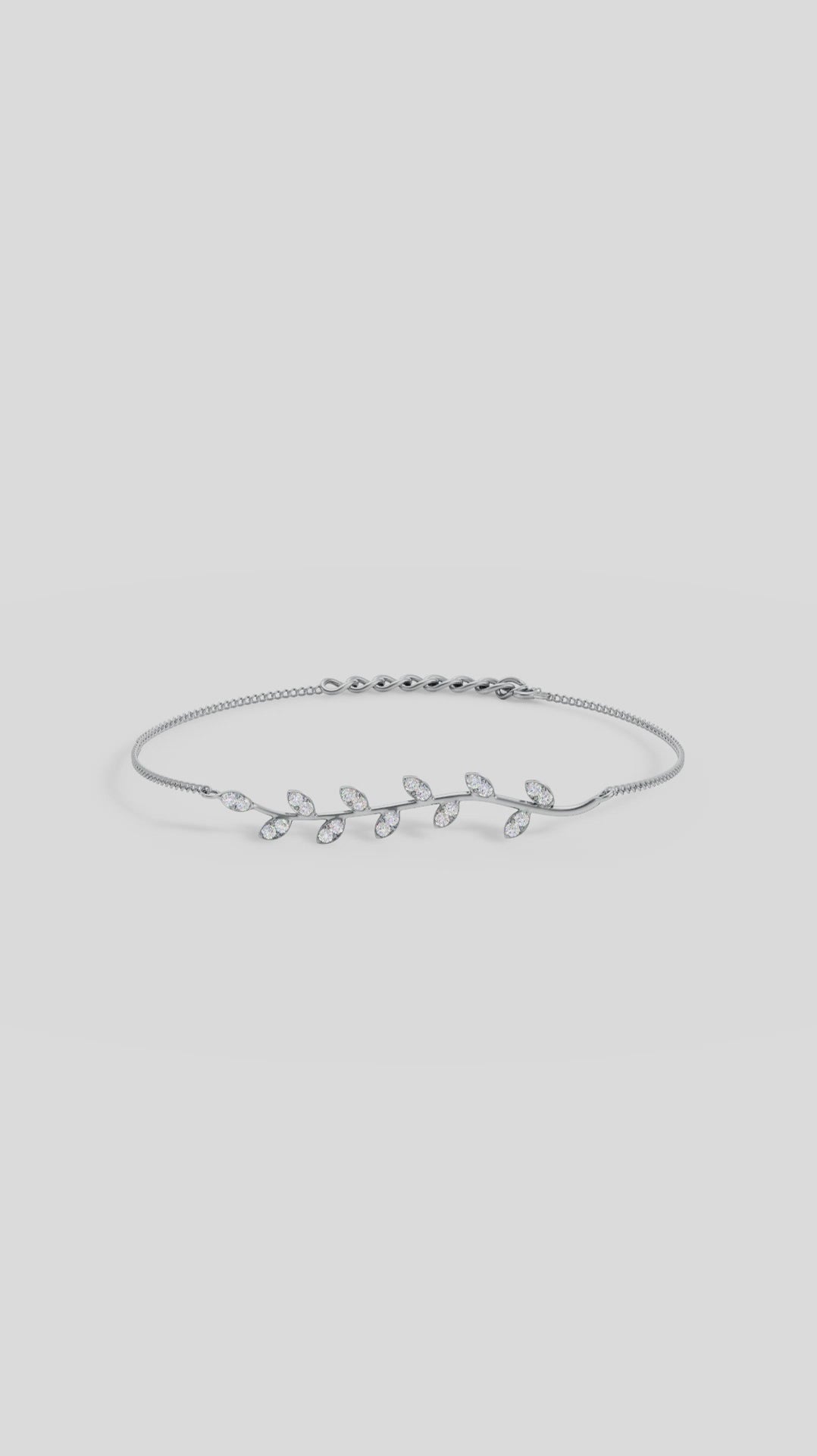 Handcrafted Flower Leaf Diamond Bracelet