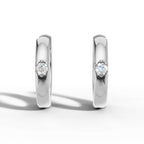 Minimalist Diamond Hoop Earrings