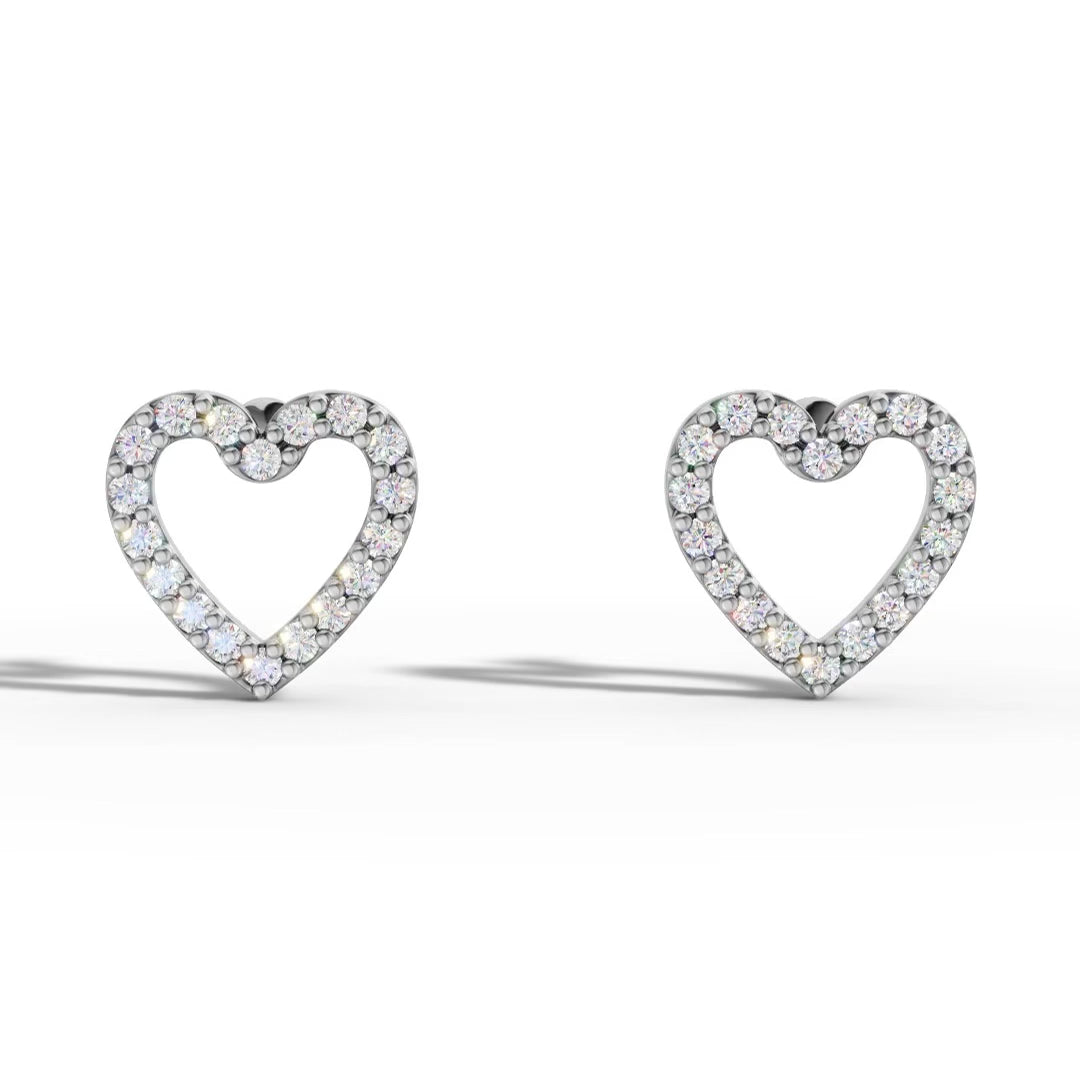 Diamond Heart Earrings