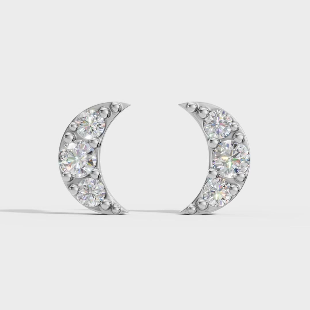 Half Moon Stud Earrings