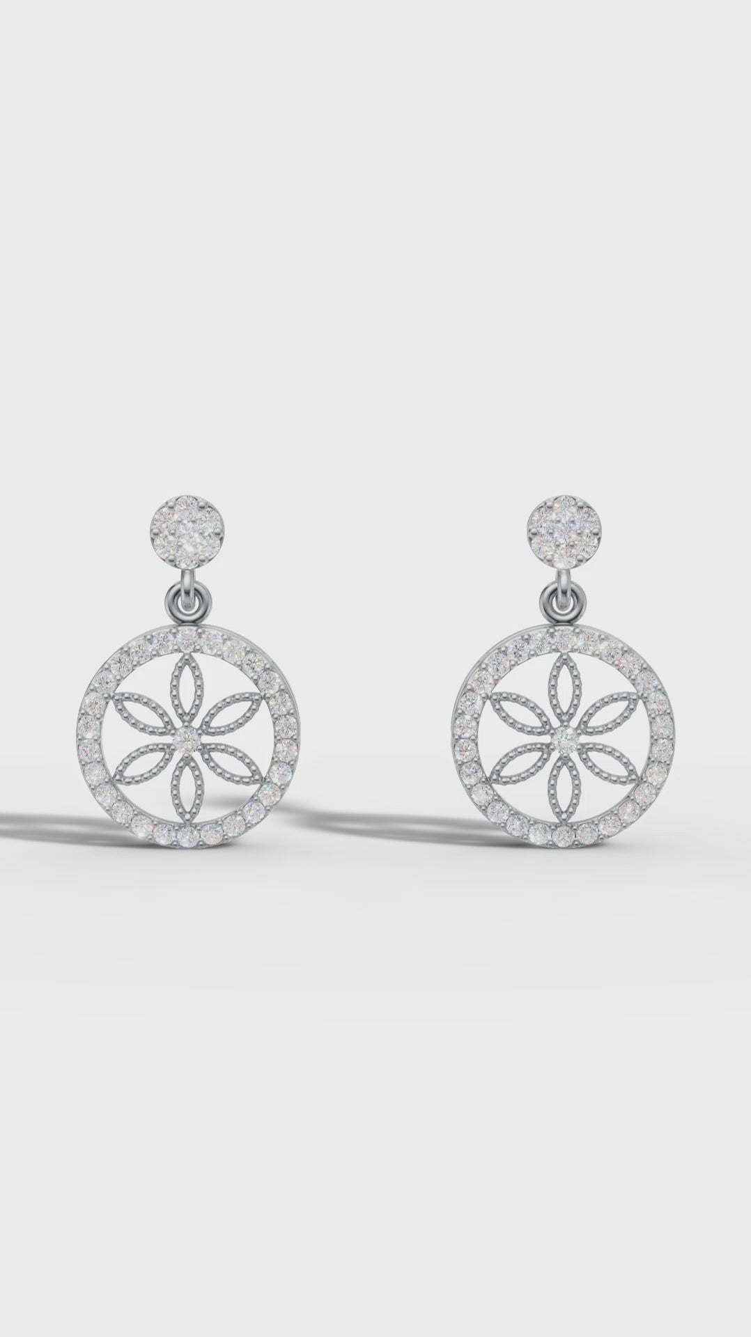 Floral Circle 925 Silver Pendant & Earring Set – 92Five