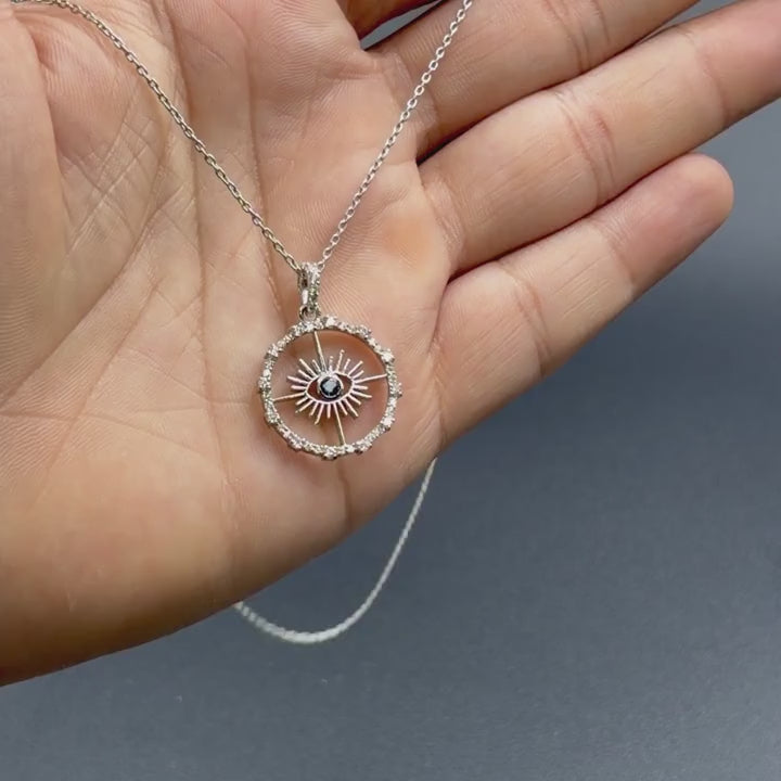Sapphire Evil Eye Pendant