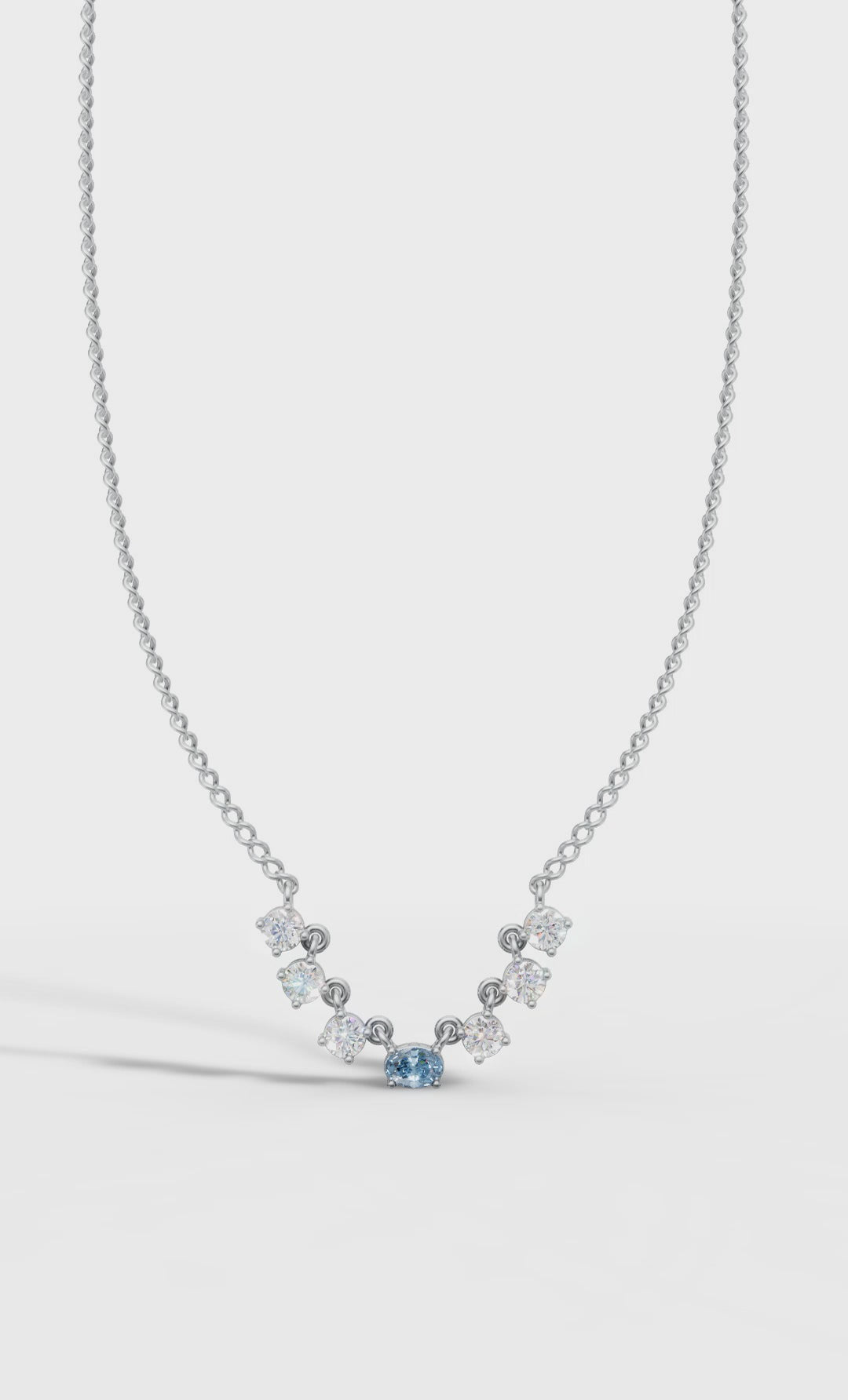 Aqua Blue Diamond Pendant