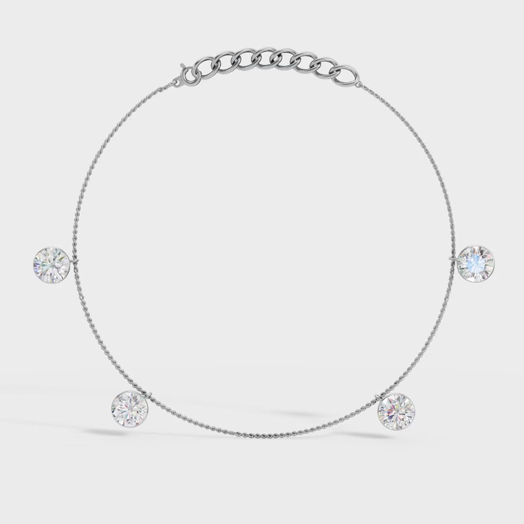 Elegant Hanging Diamond Anklet