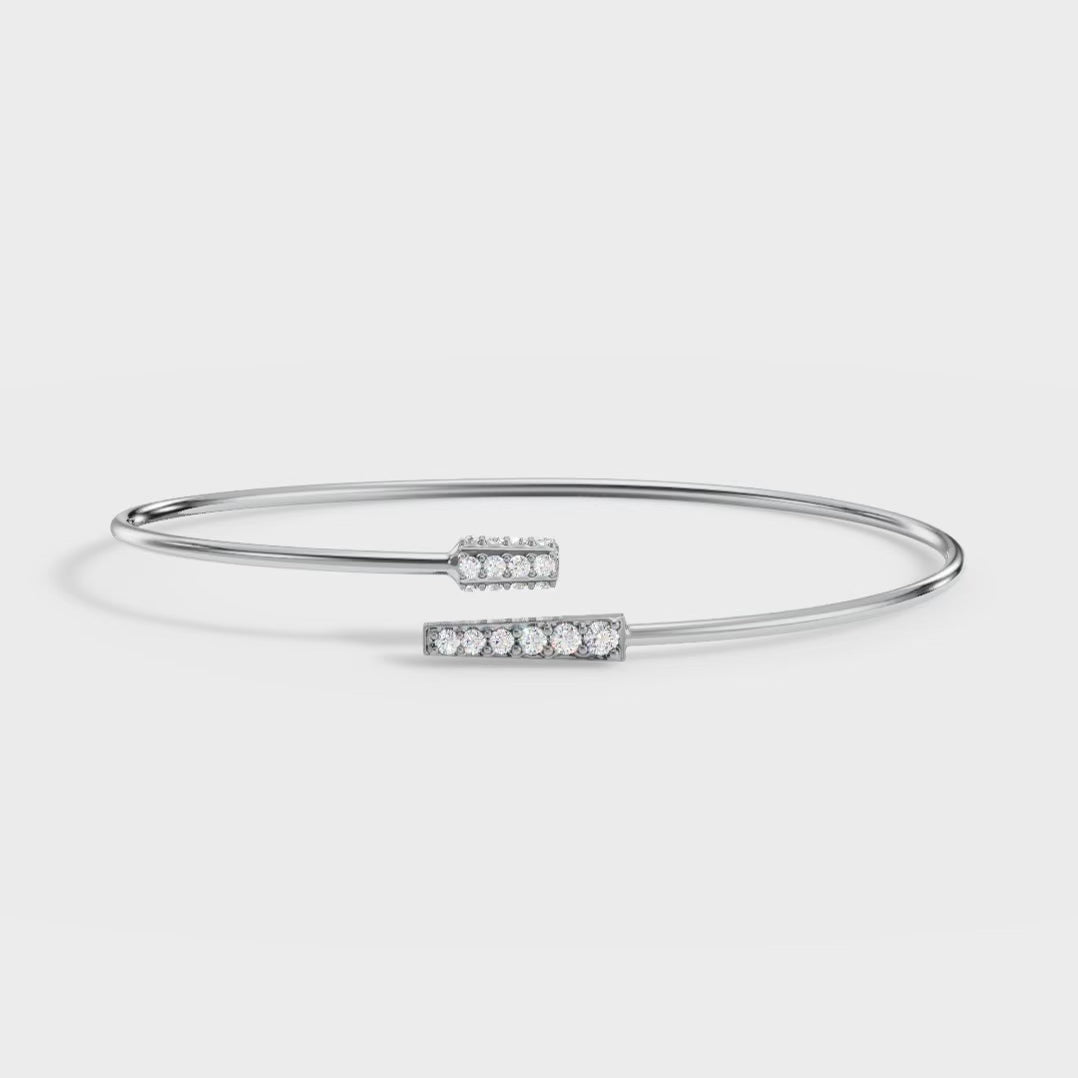 Elegant Twist Cuff Charm Bracelet
