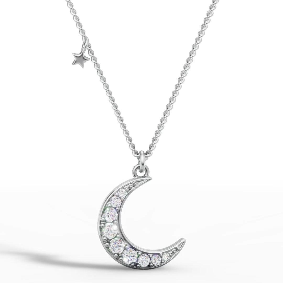 Star and Moon Charm Pendant