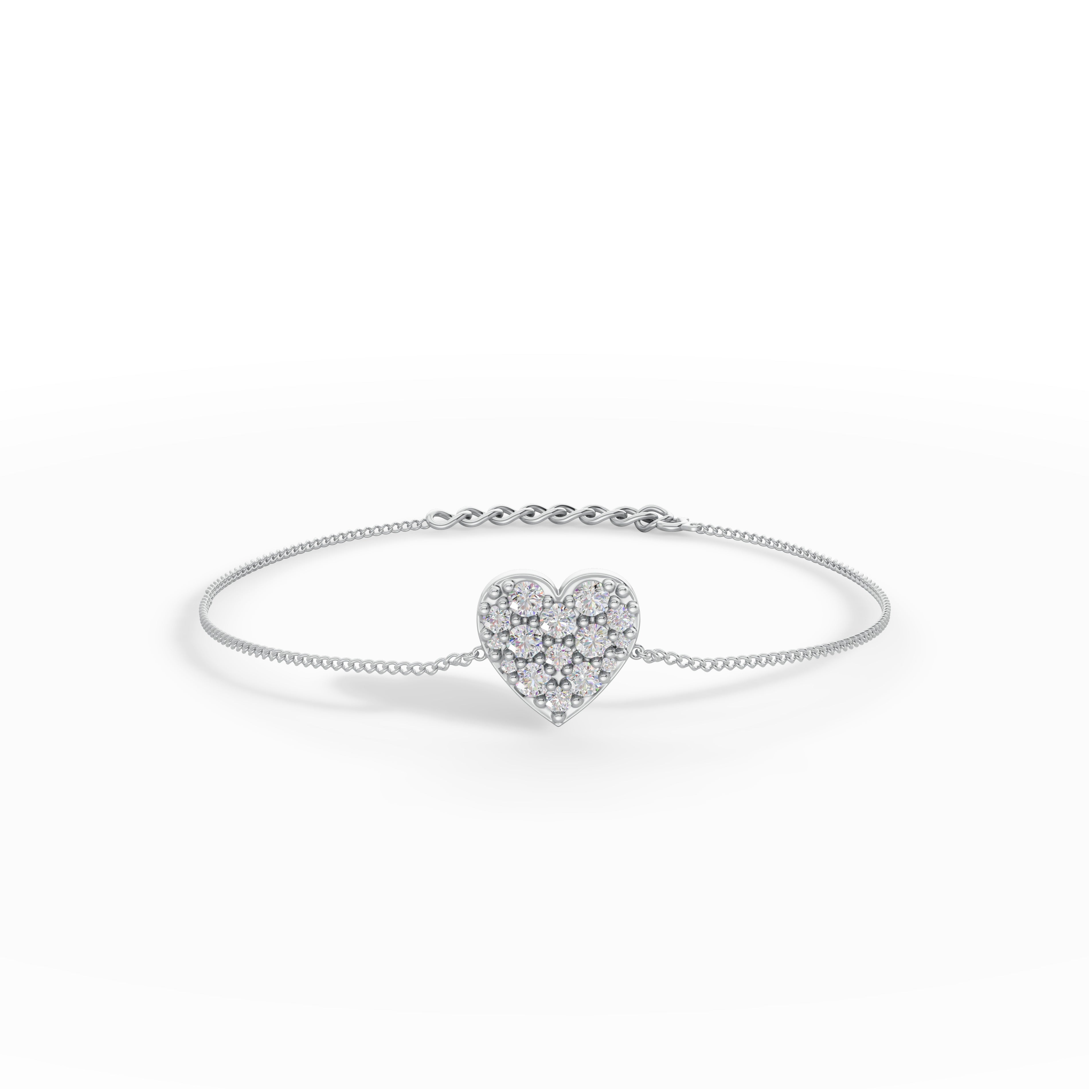 Heart Shape Diamond Bracelet - 92Five