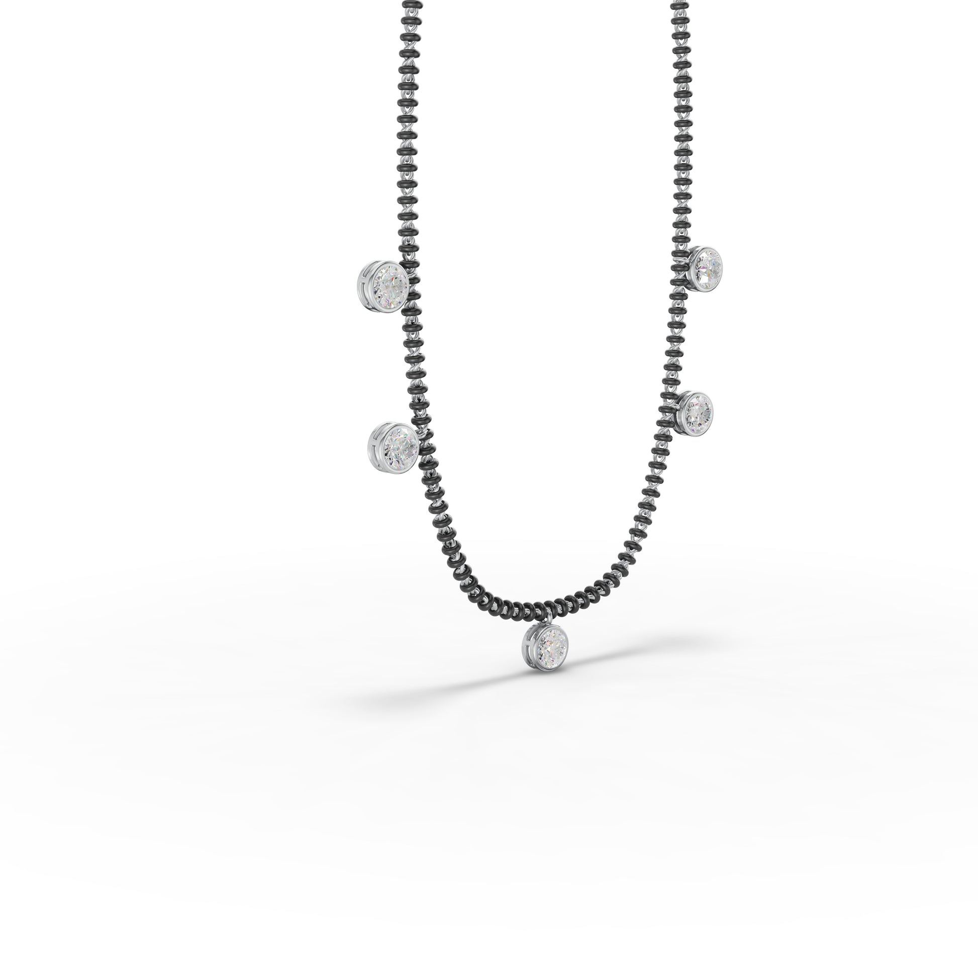 Black Beads and Diamond Mangalsutra - 92Five