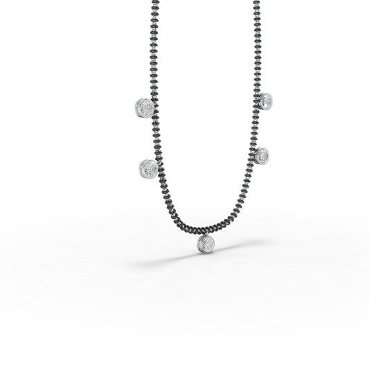 Black Beads and Diamond Mangalsutra - 92Five