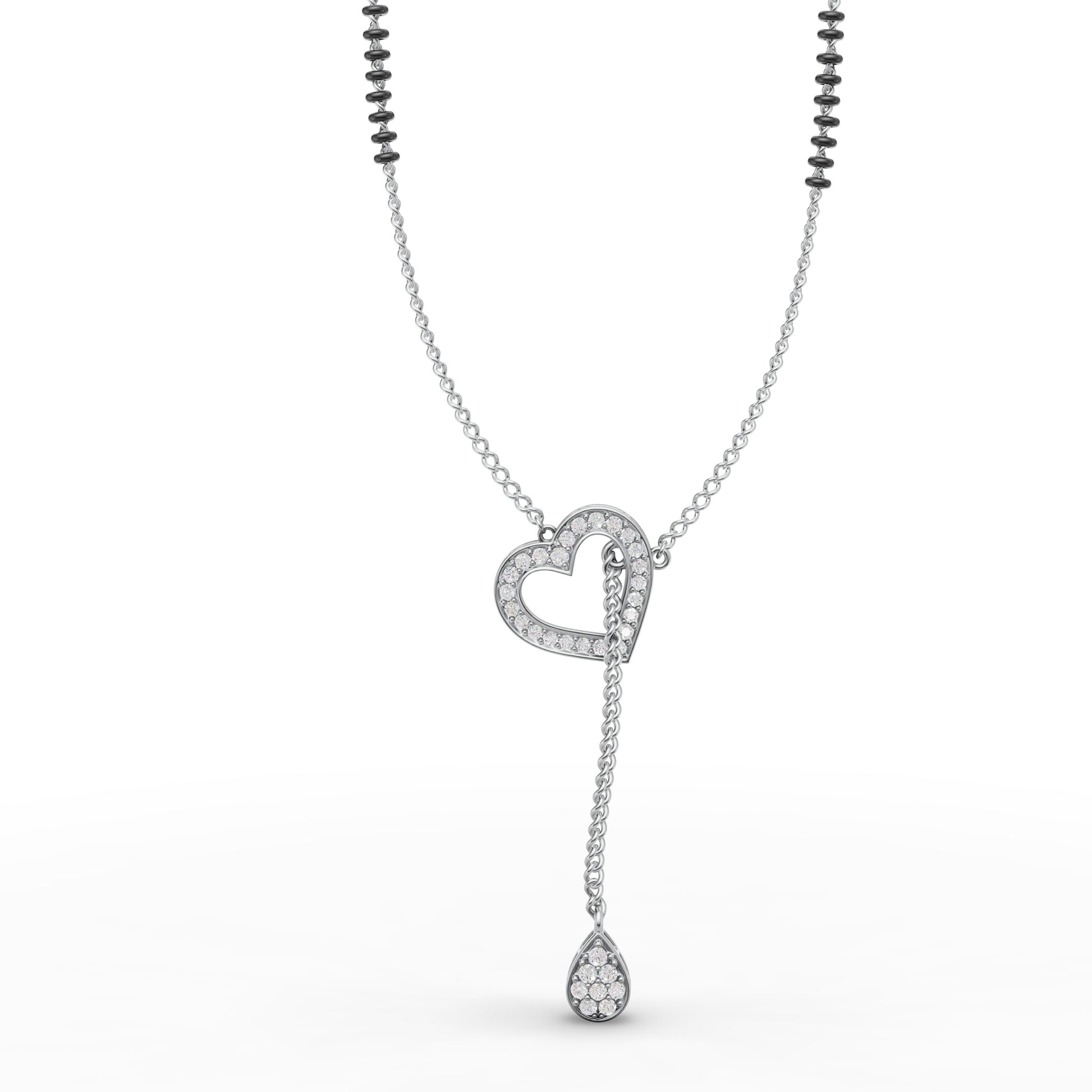 Heart Shape Delicate Diamond Mangalsutra - 92Five