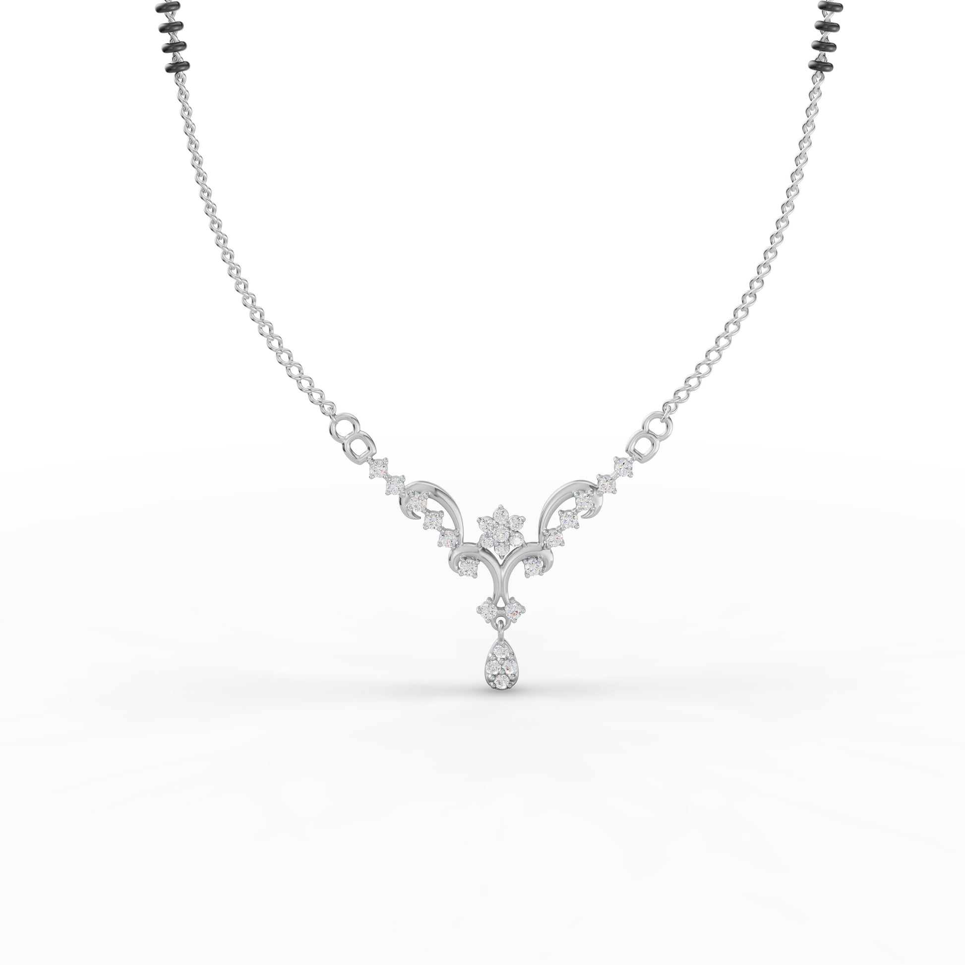 Floral Diamond Mangalsutra - 92Five