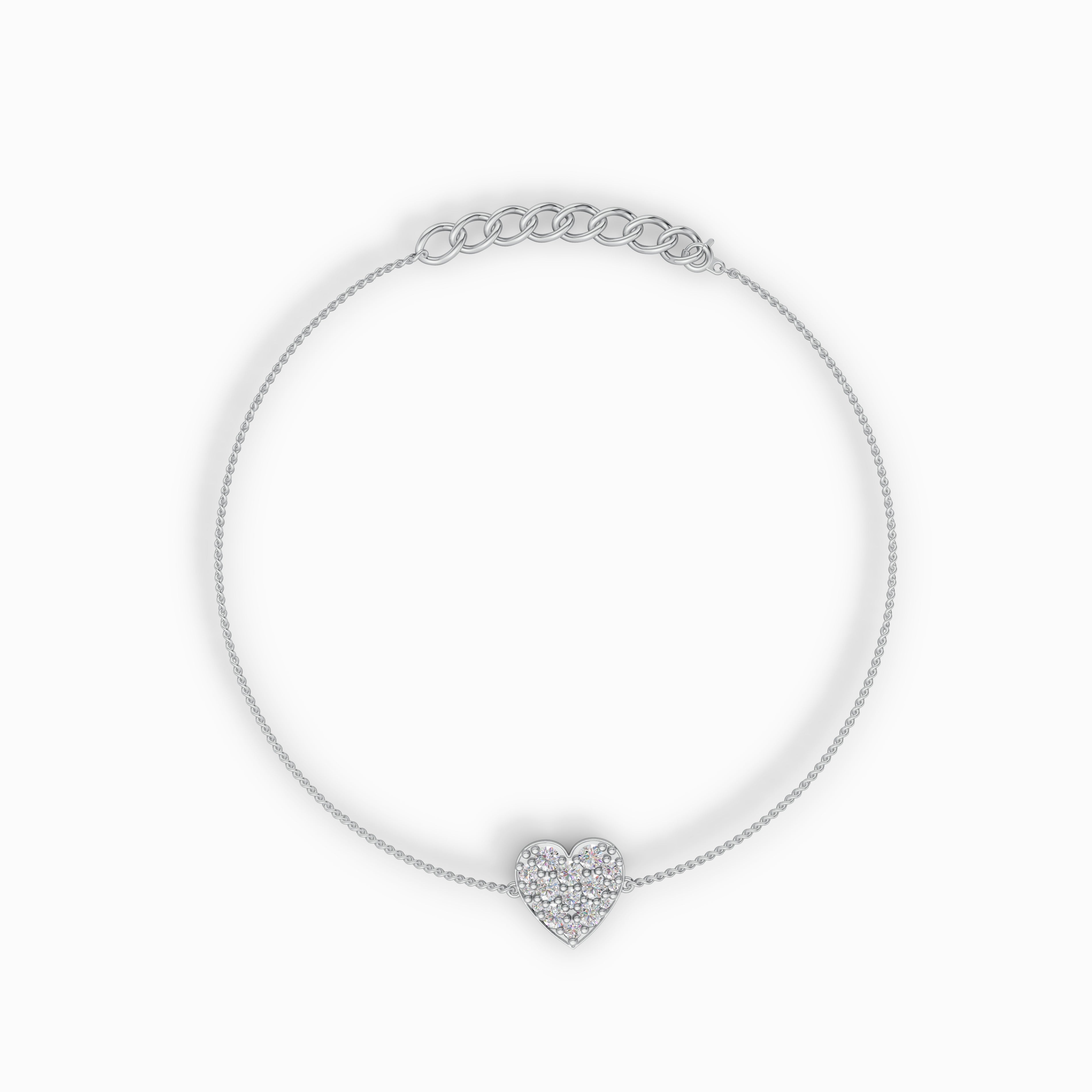 Heart Shape Diamond Bracelet - 92Five